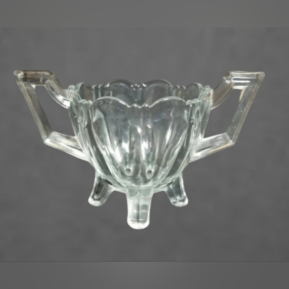 VINTAGE INDIANA COLONIAL PEERLESS PANEL GLASS CREAMER, SUGAR & BUTTER SET - Picture 2 of 8